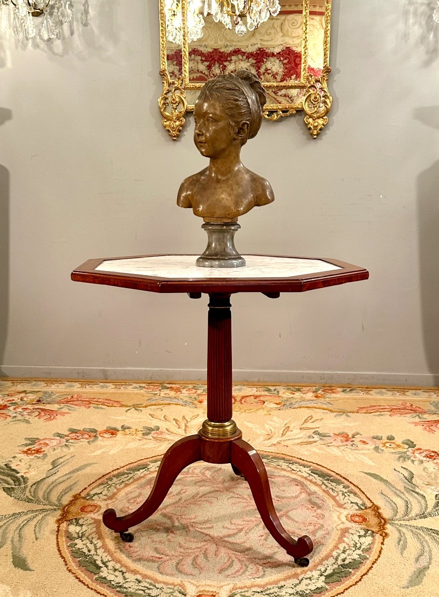 Molitor,  Gueridon Table De Salon En Acajou d'Epoque Louis XVI Vers 1780-photo-3