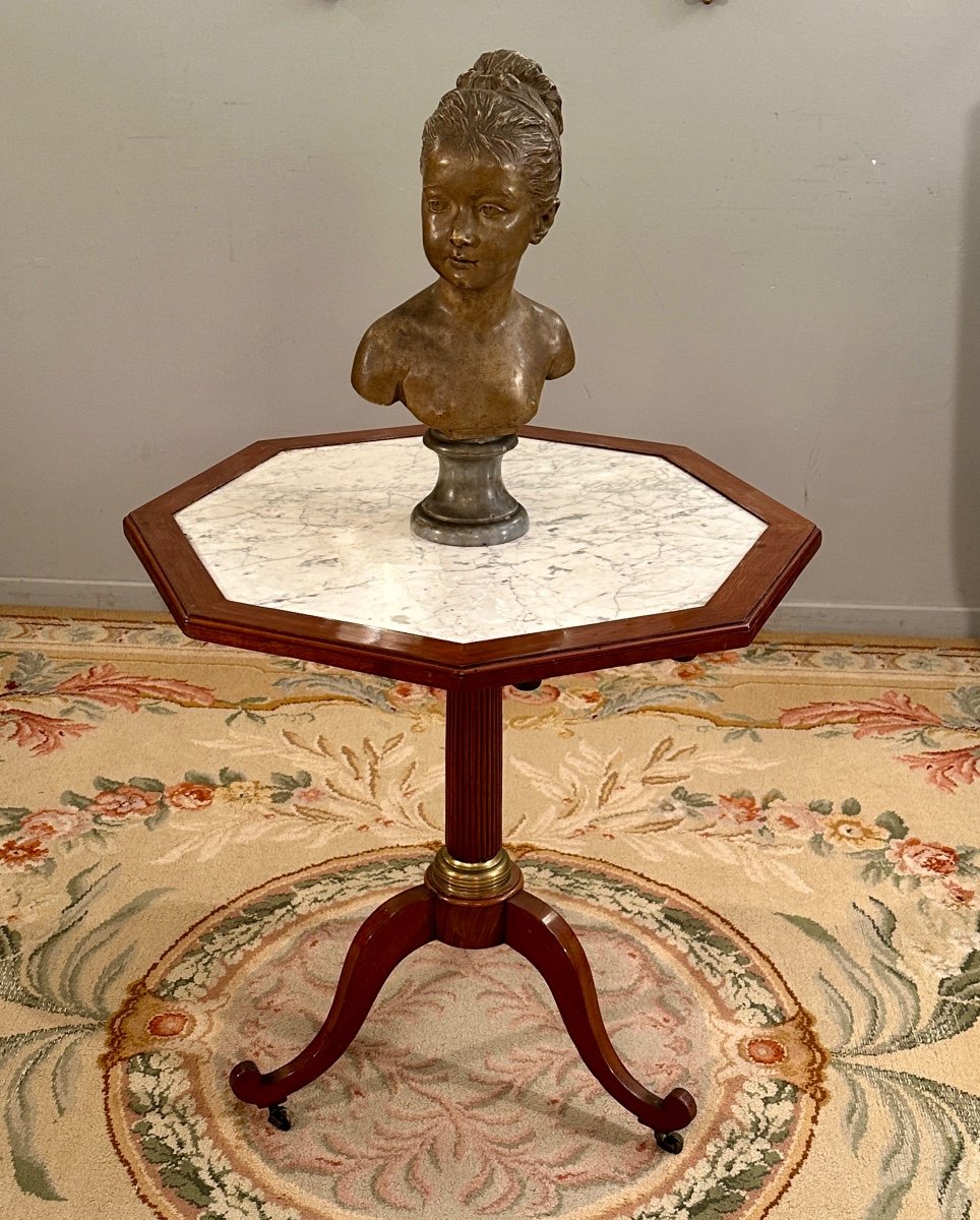 Molitor,  Gueridon Table De Salon En Acajou d'Epoque Louis XVI Vers 1780