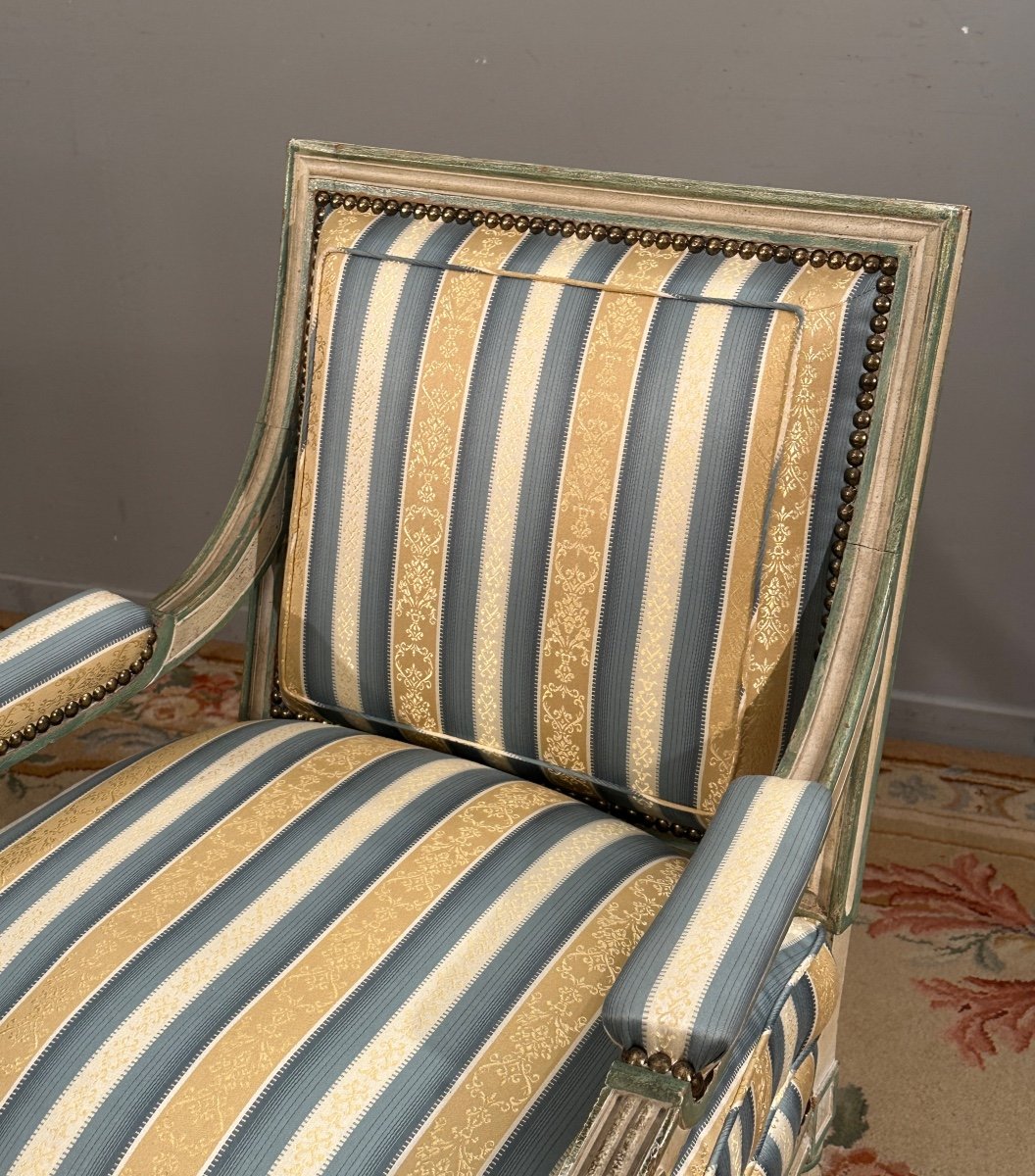 Pair Of Louis XVI Style Queen Armchairs Circa 1900-photo-5