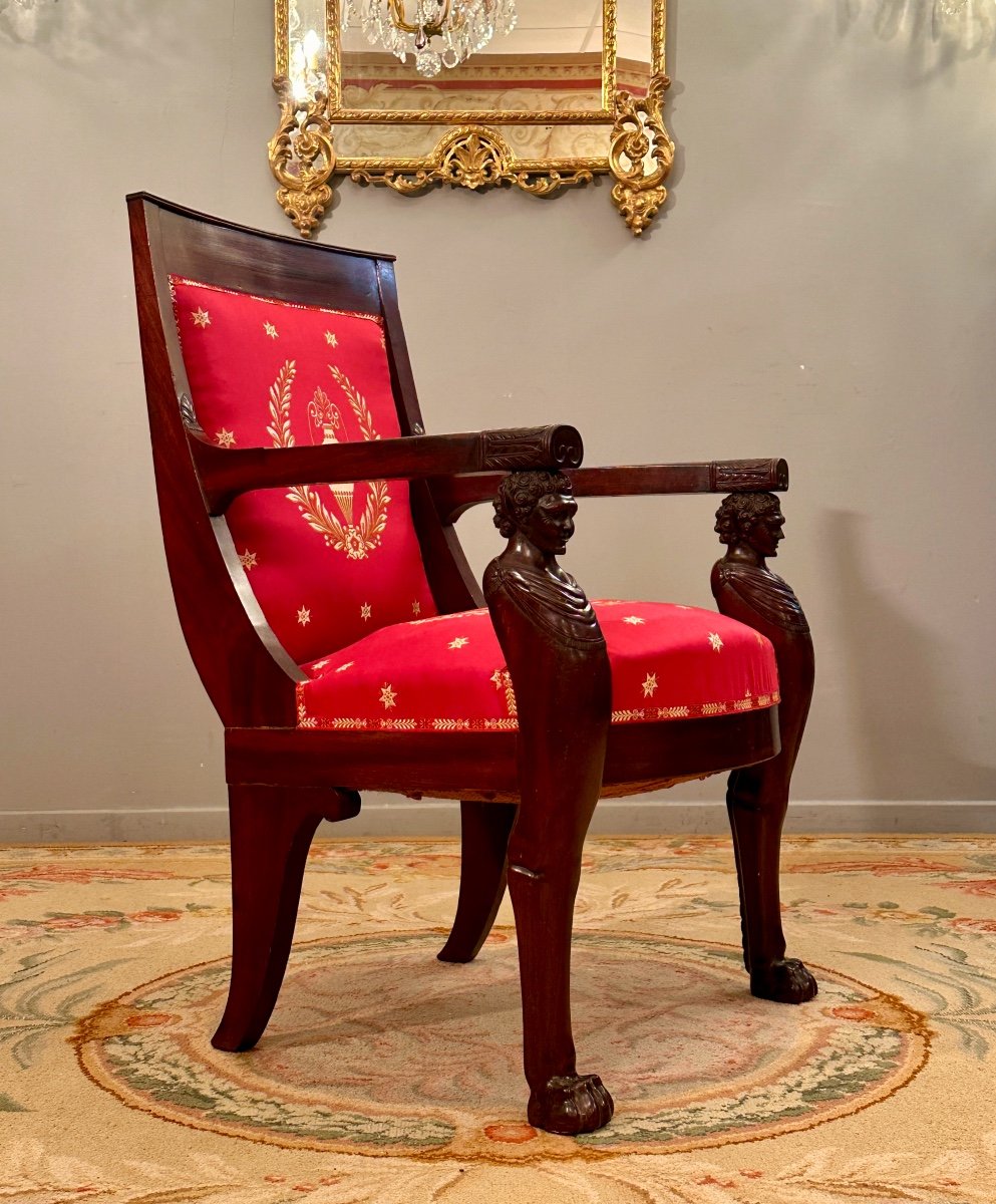 Bernard Molitor,  Fauteuil En Acajou d'Epoque Consulat Vers 1800-photo-2