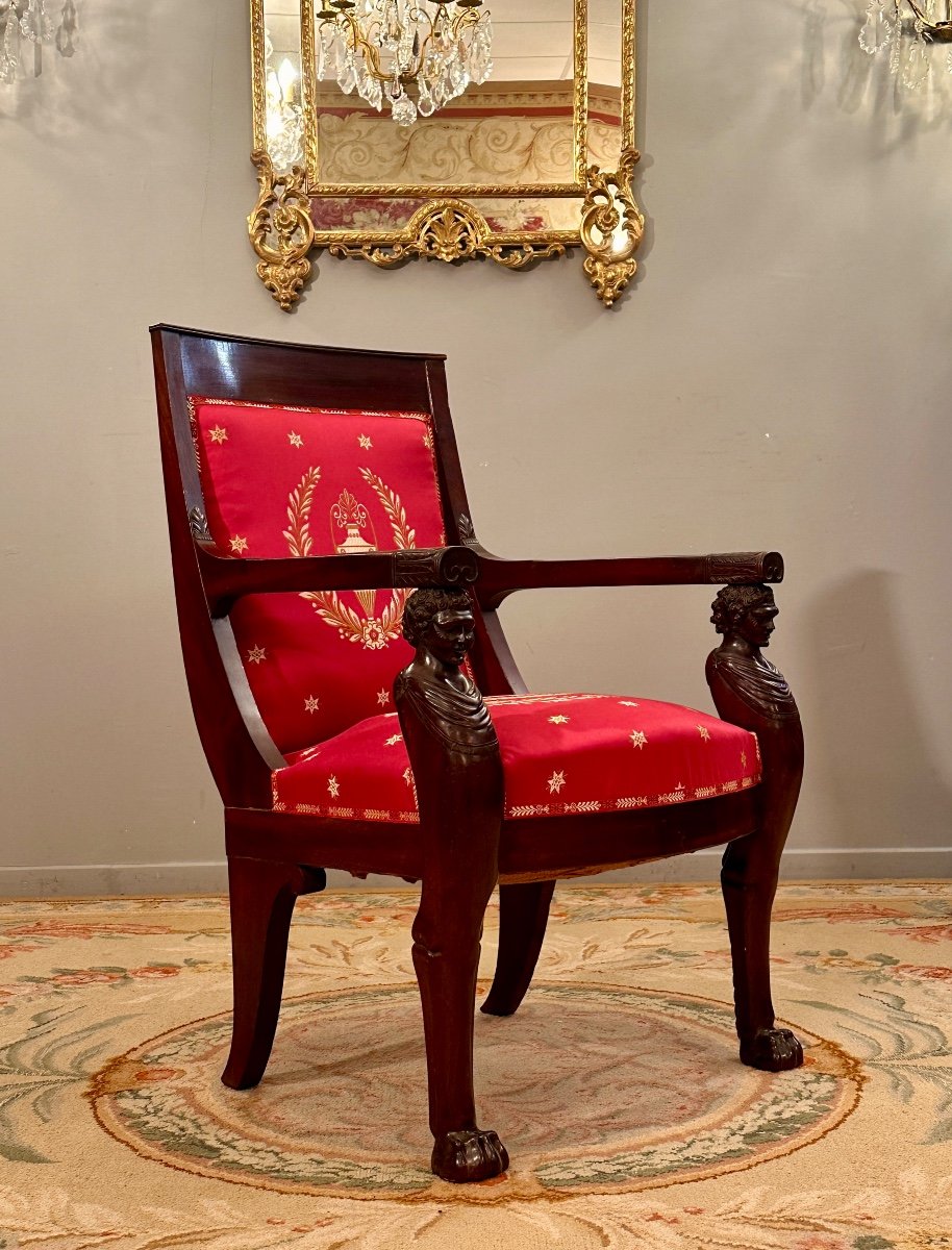 Bernard Molitor,  Fauteuil En Acajou d'Epoque Consulat Vers 1800-photo-8