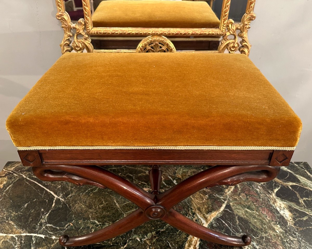 Restoration Style Stool In Mahogany Around 1930-photo-3