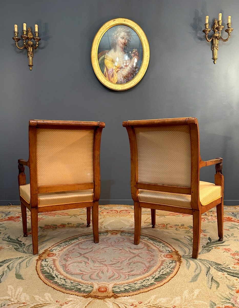 Jacob, Pair Of Consulate Period Armchairs Around 1800-photo-1