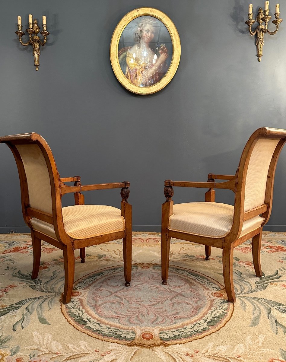 Jacob, Pair Of Consulate Period Armchairs Around 1800-photo-2
