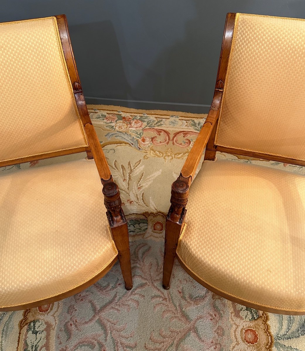 Jacob, Pair Of Consulate Period Armchairs Around 1800-photo-5