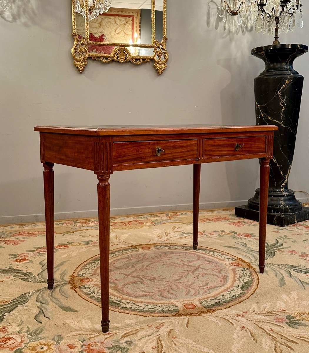 Louis XVI Period Mahogany Flat Desk Circa 1780-photo-1