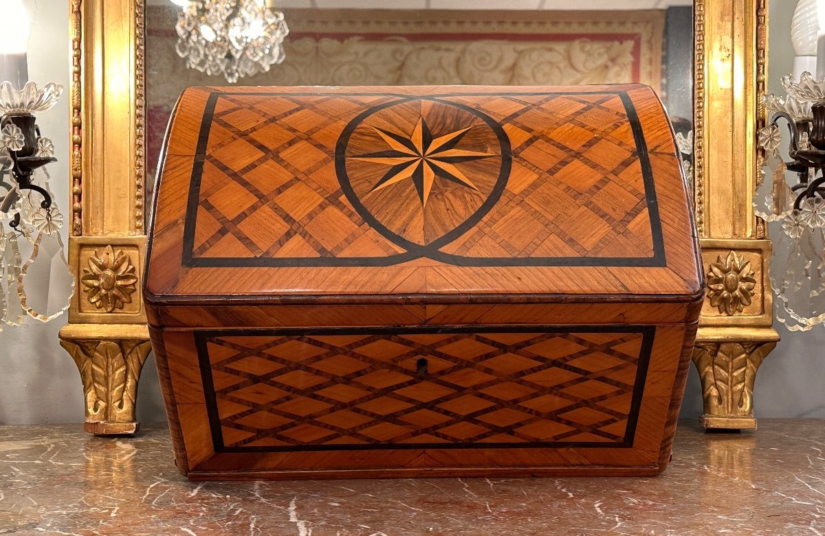 Hache, Coffret En Marqueterie d'Epoque XVIIIème -photo-8
