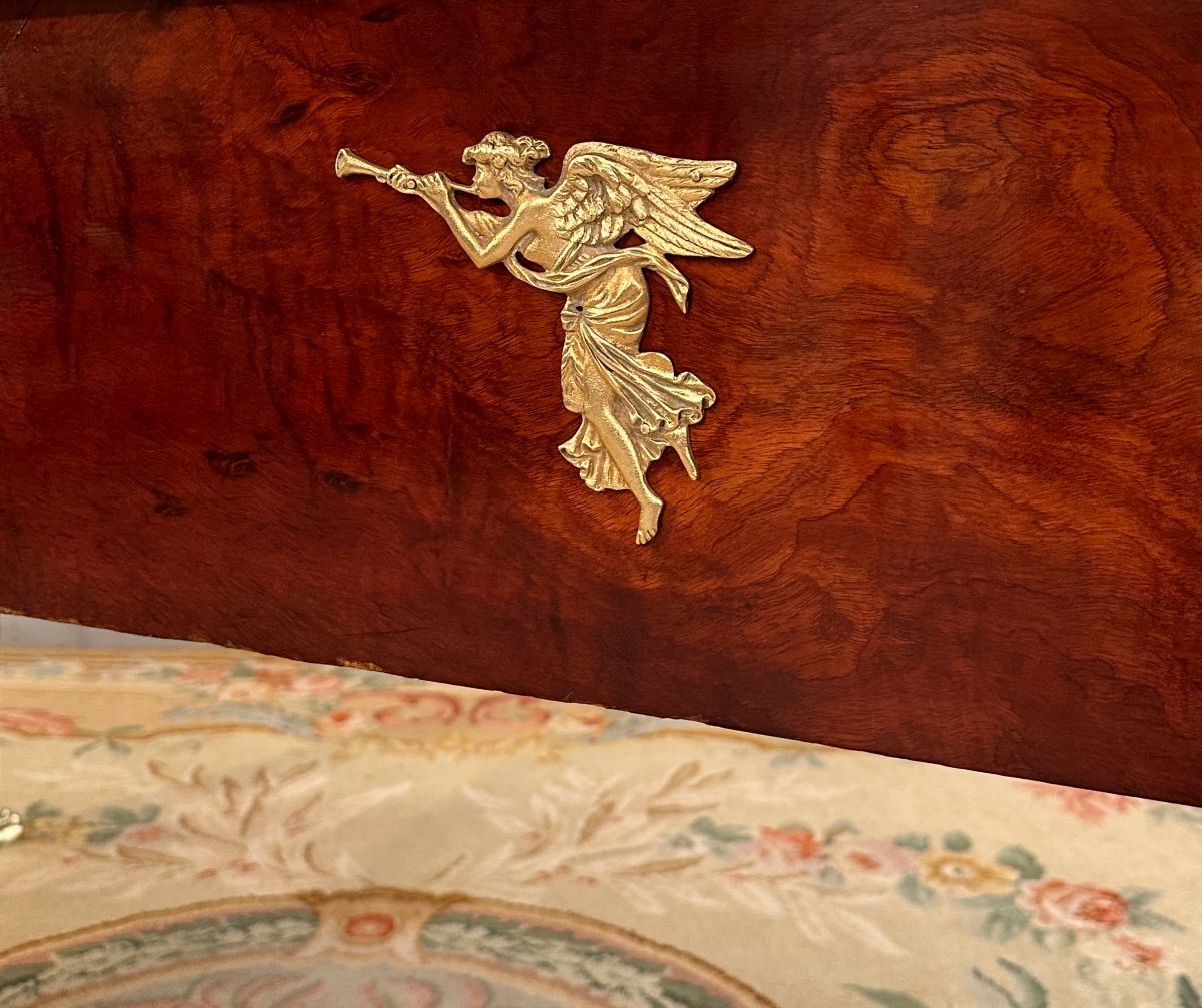 Empire Style Mahogany Ceremonial Flat Desk Return From Egypt 19th Century-photo-6