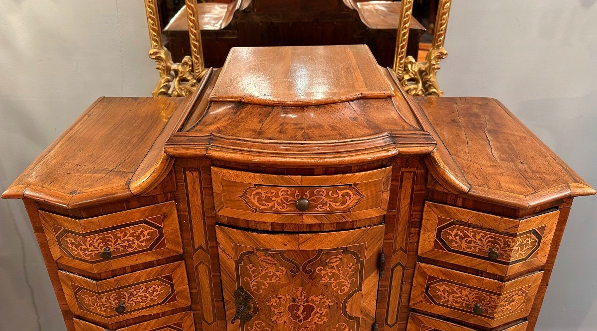 Small Cabinet In Marquetry From The 18th Century Around 1750-photo-3