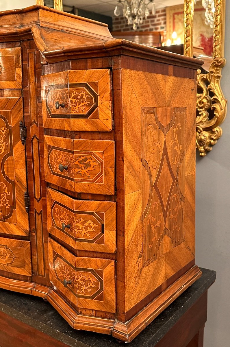 Small Cabinet In Marquetry From The 18th Century Around 1750-photo-1