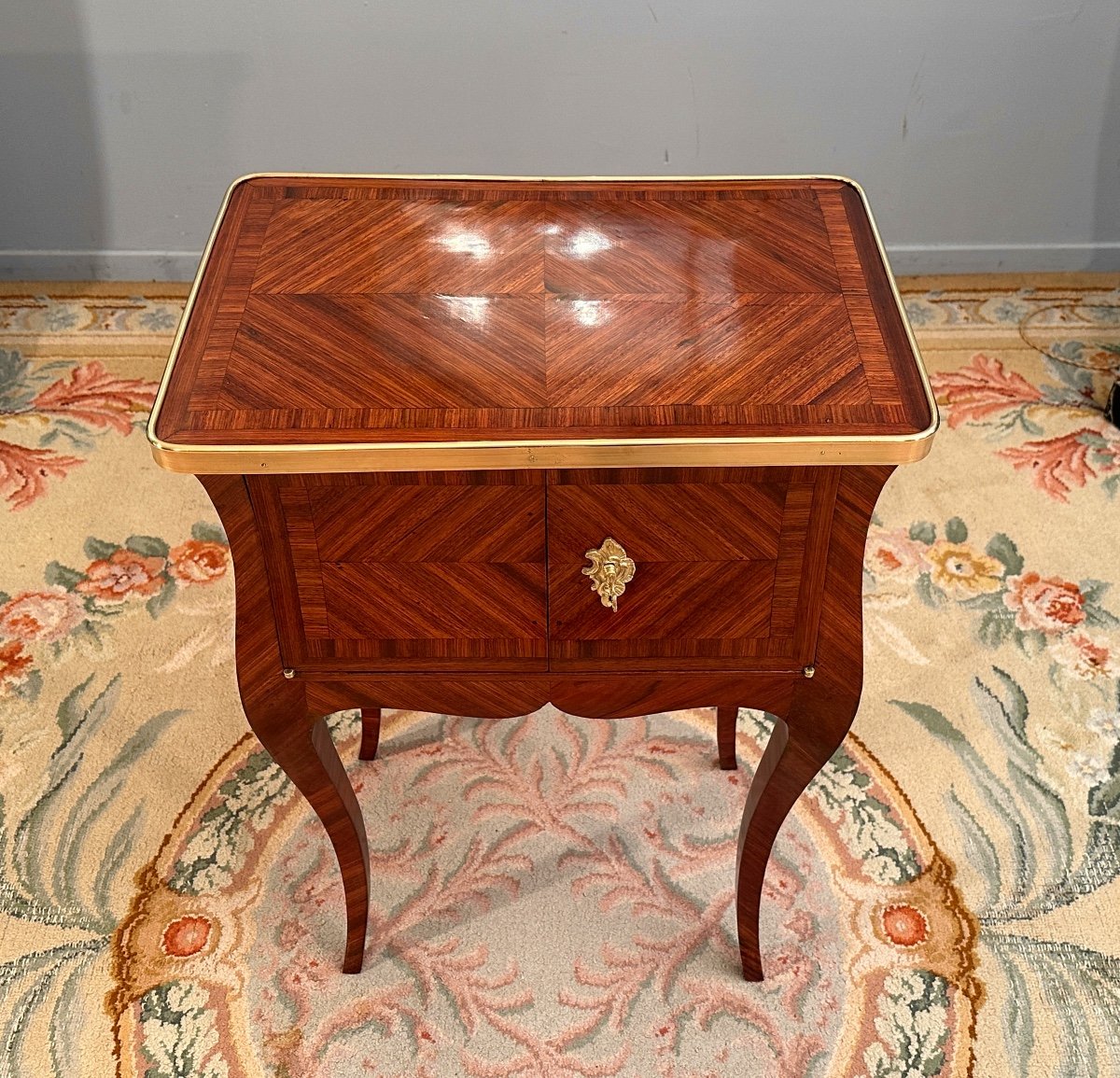Small Table Between Two In Marquetry, Louis XV Period Around 1750-photo-4