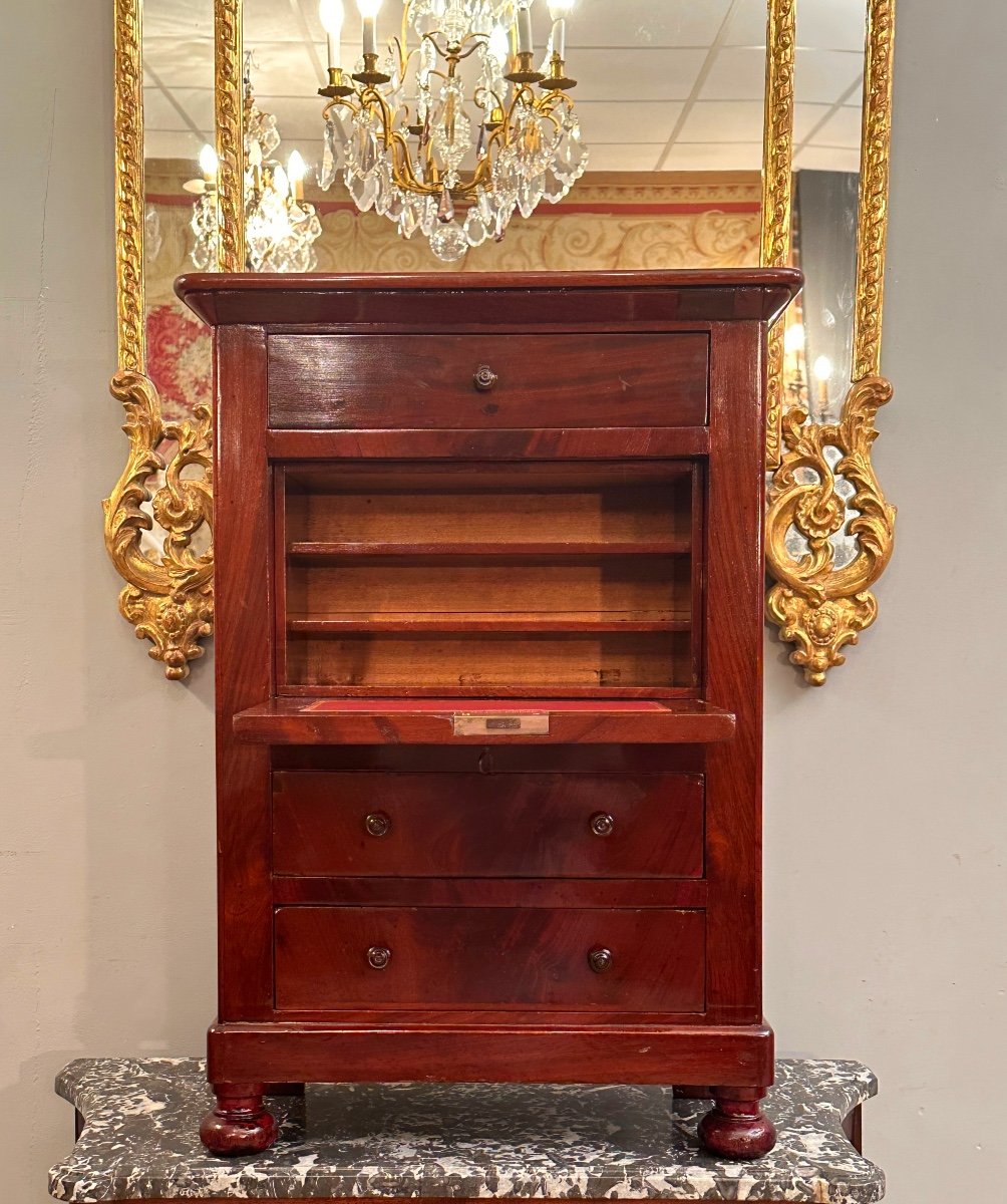 Child's Secretary In Mahogany, Restoration Period Circa 1820-photo-3