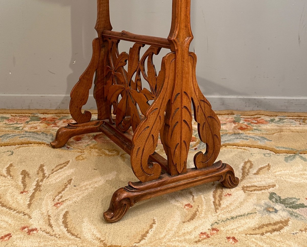 Emile Gallé, Rare Art Nouveau Pedestal Table With Swallows (1846 - 1904)-photo-5