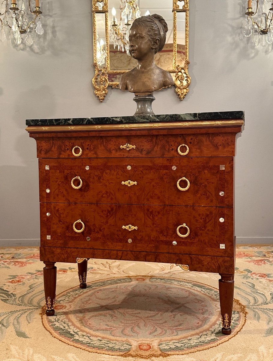 Art Deco Period Amboyna Burl Chest Of Drawers Circa 1920-photo-2