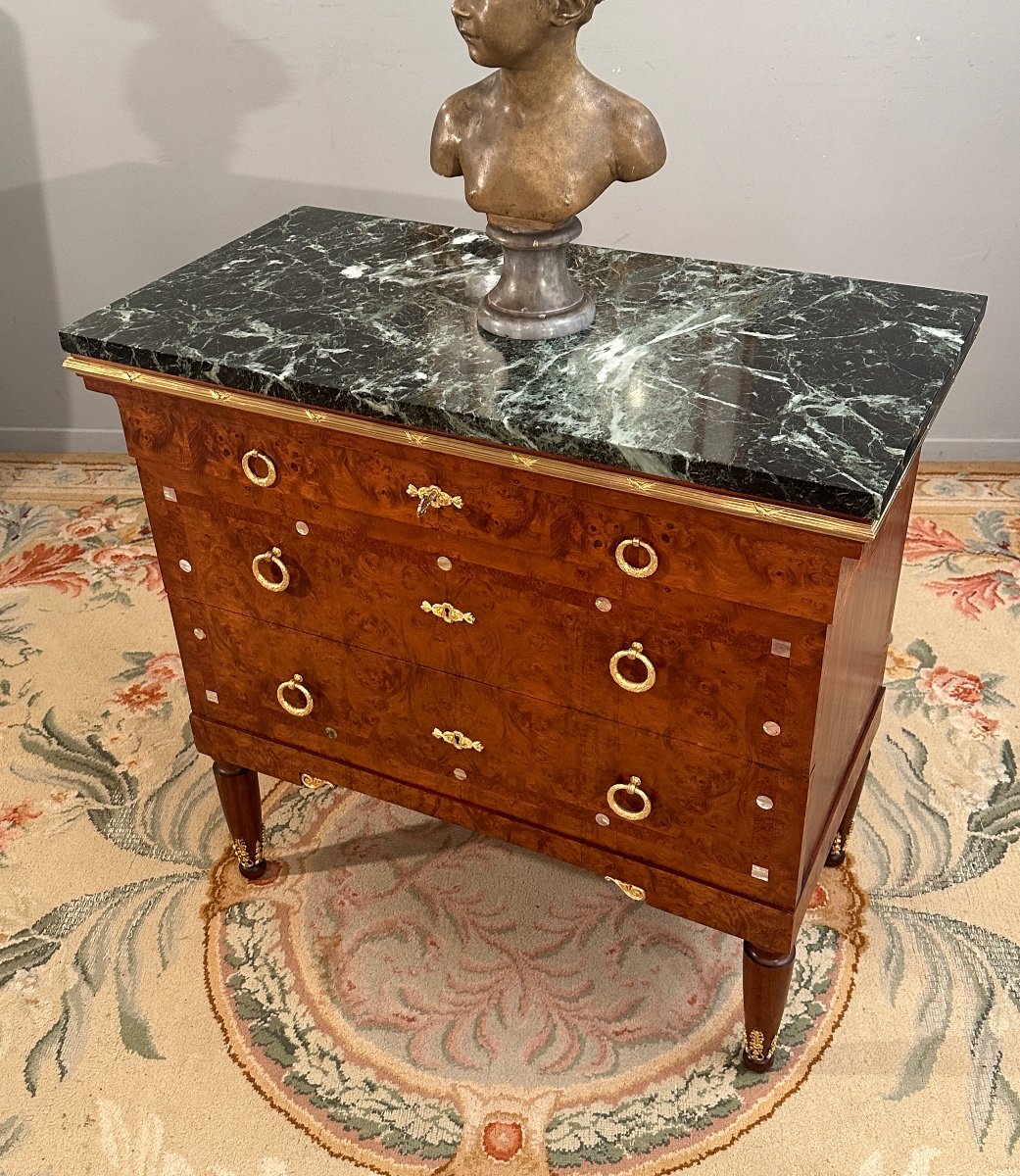 Art Deco Period Amboyna Burl Chest Of Drawers Circa 1920-photo-3