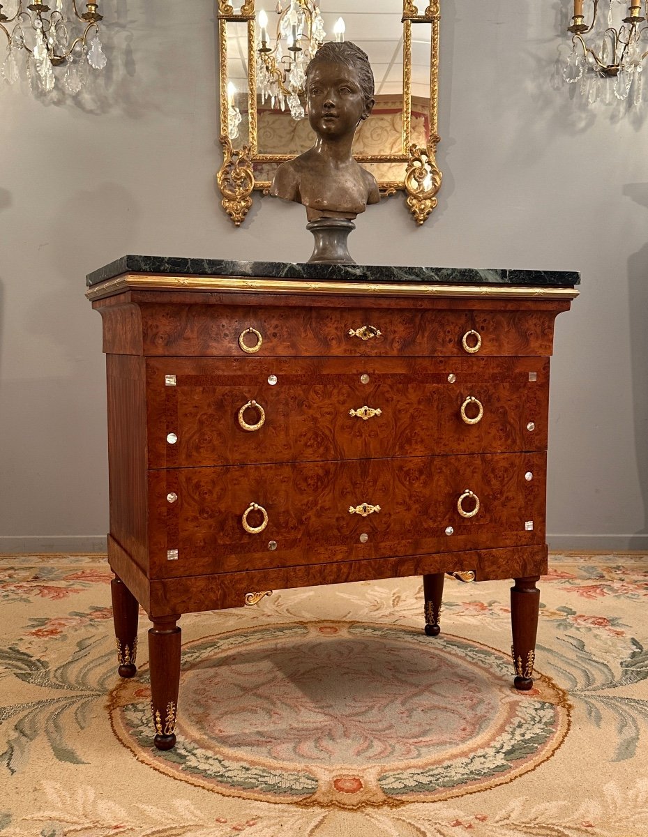 Art Deco Period Amboyna Burl Chest Of Drawers Circa 1920-photo-4