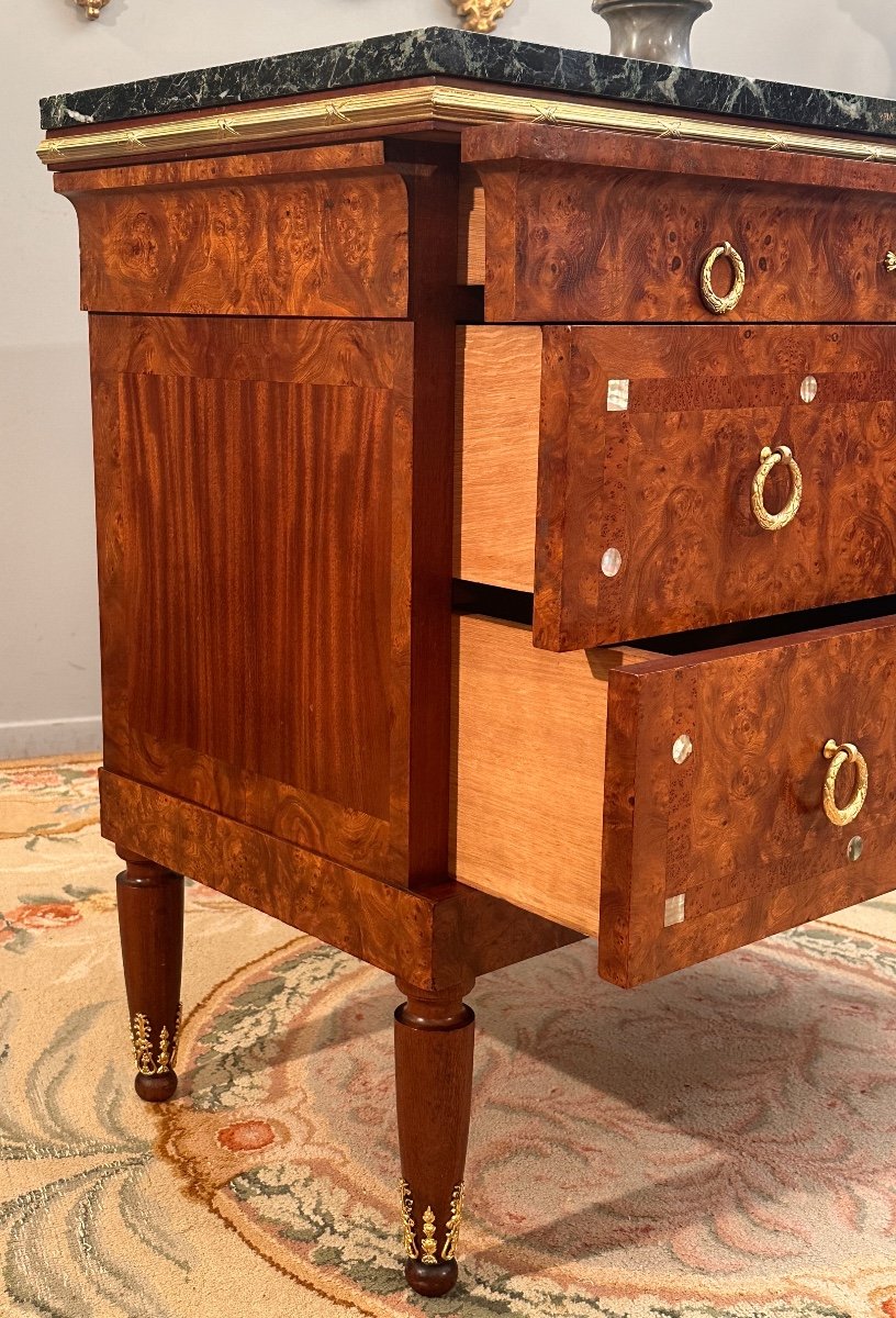 Art Deco Period Amboyna Burl Chest Of Drawers Circa 1920-photo-2