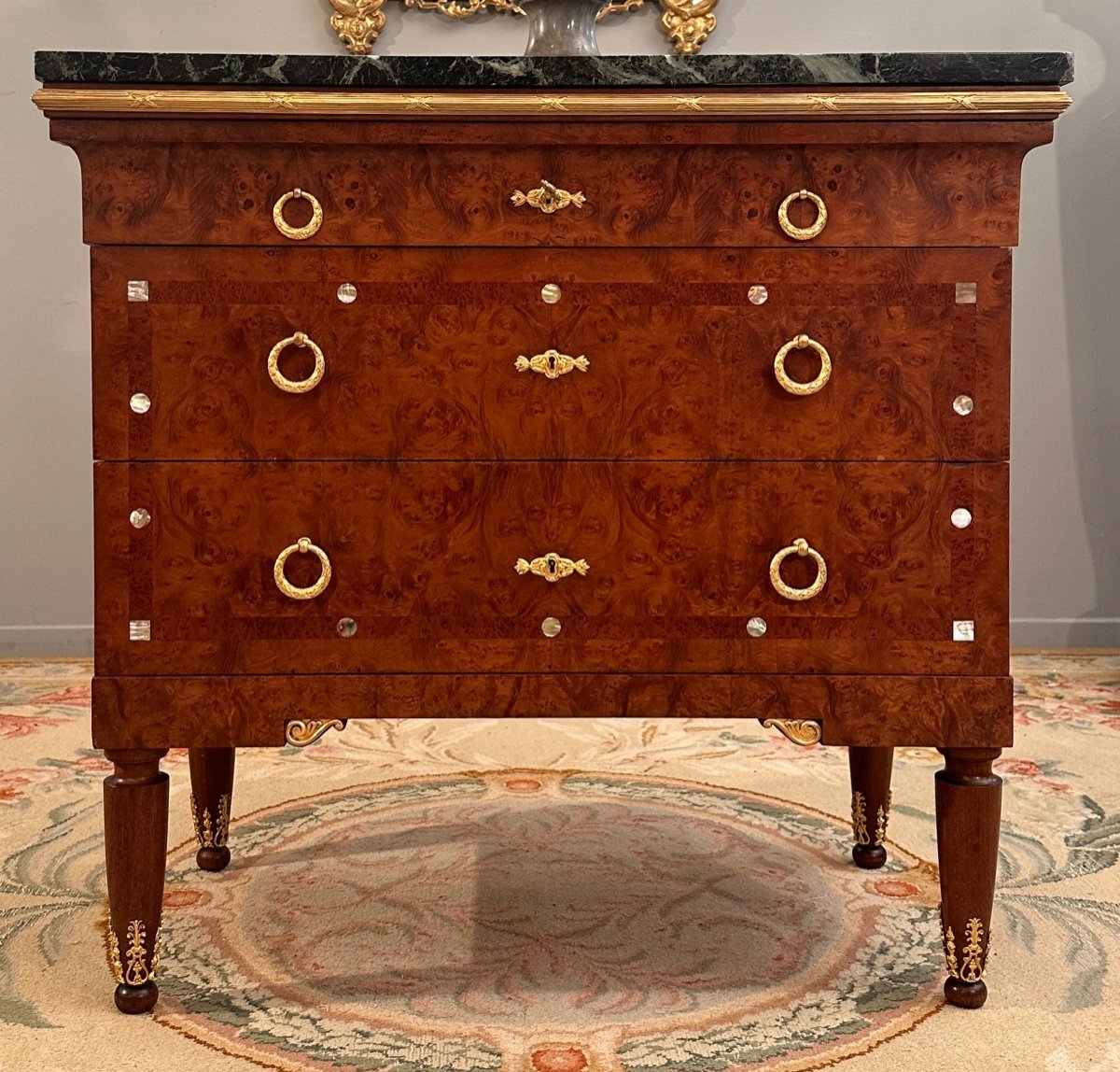 Art Deco Period Amboyna Burl Chest Of Drawers Circa 1920-photo-4
