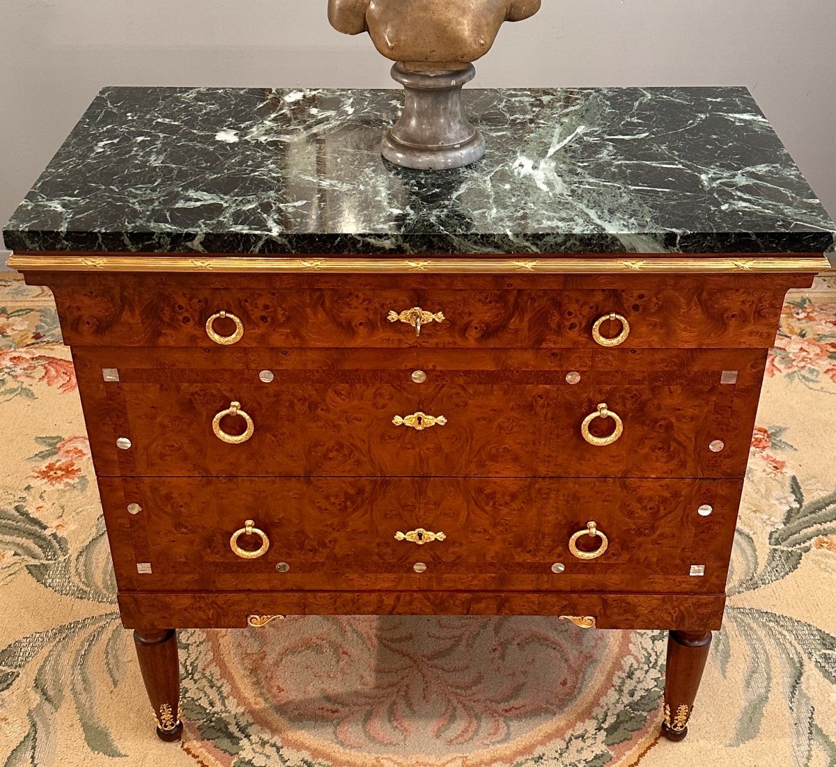 Art Deco Period Amboyna Burl Chest Of Drawers Circa 1920-photo-5