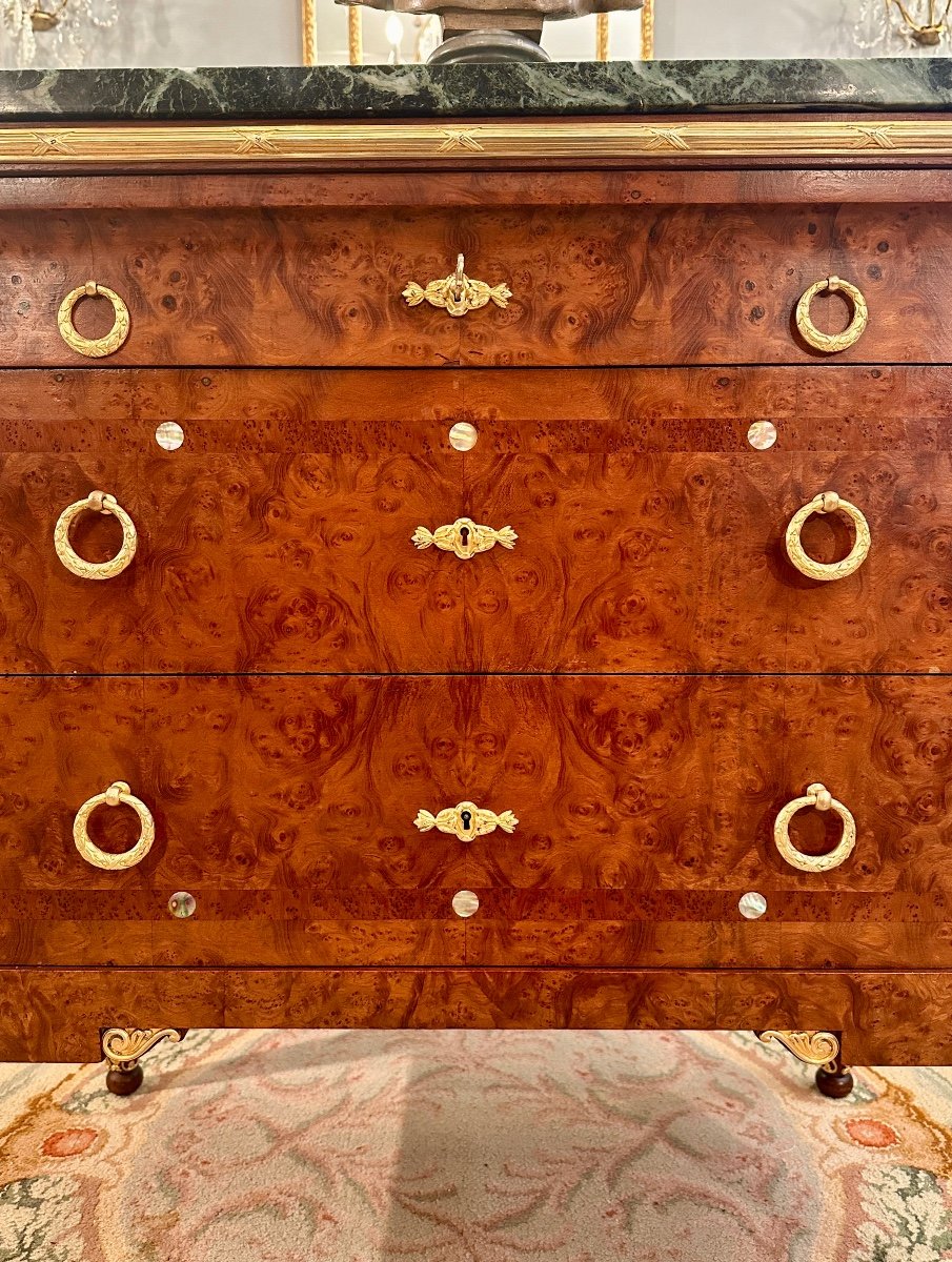 Art Deco Period Amboyna Burl Chest Of Drawers Circa 1920-photo-6