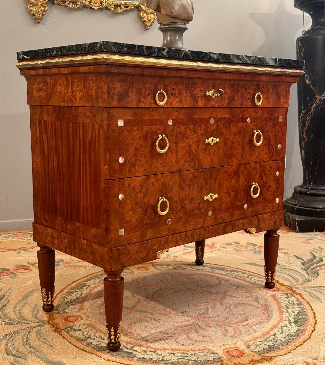 Art Deco Period Amboyna Burl Chest Of Drawers Circa 1920-photo-7