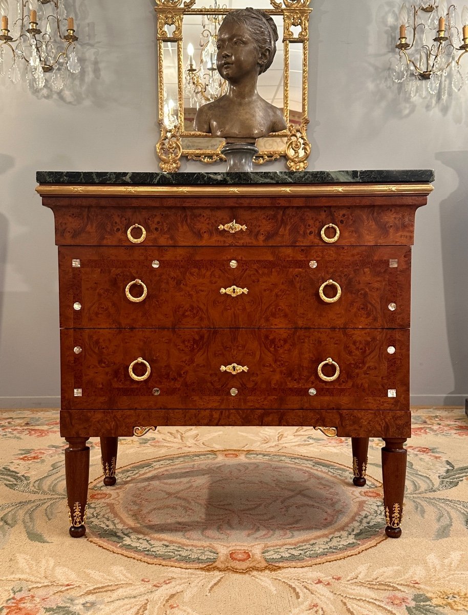 Art Deco Period Amboyna Burl Chest Of Drawers Circa 1920