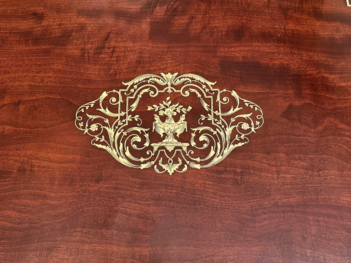 Louis XVI Style Mahogany Games Table Napoleon III Period-photo-3