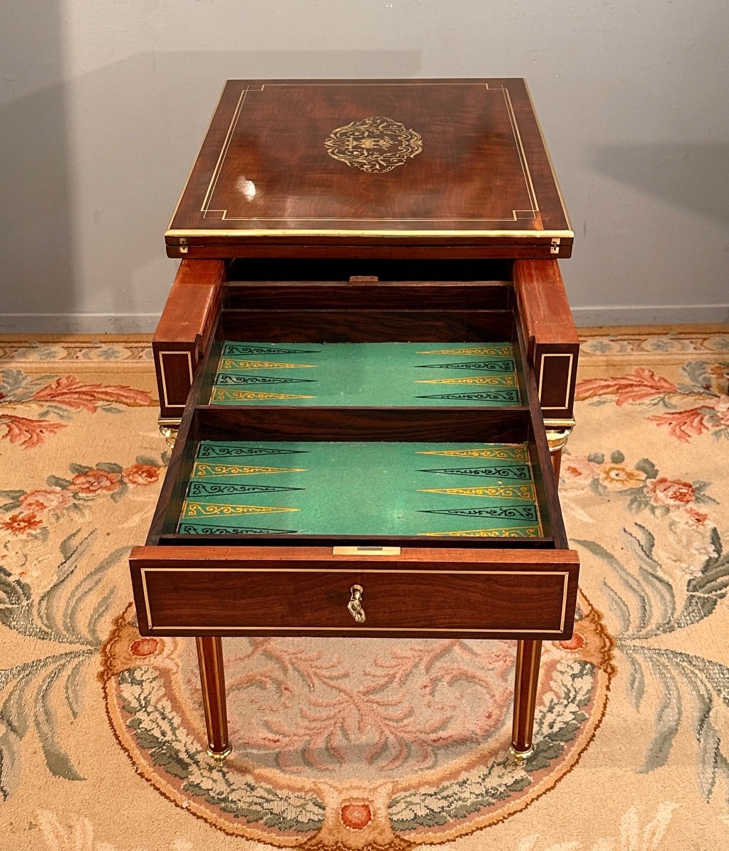 Louis XVI Style Mahogany Games Table Napoleon III Period