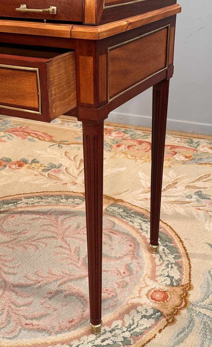 Petit Bureau A Cylindre Bonheur du Jour d'Epoque Louis XVI Vers 1780-photo-2