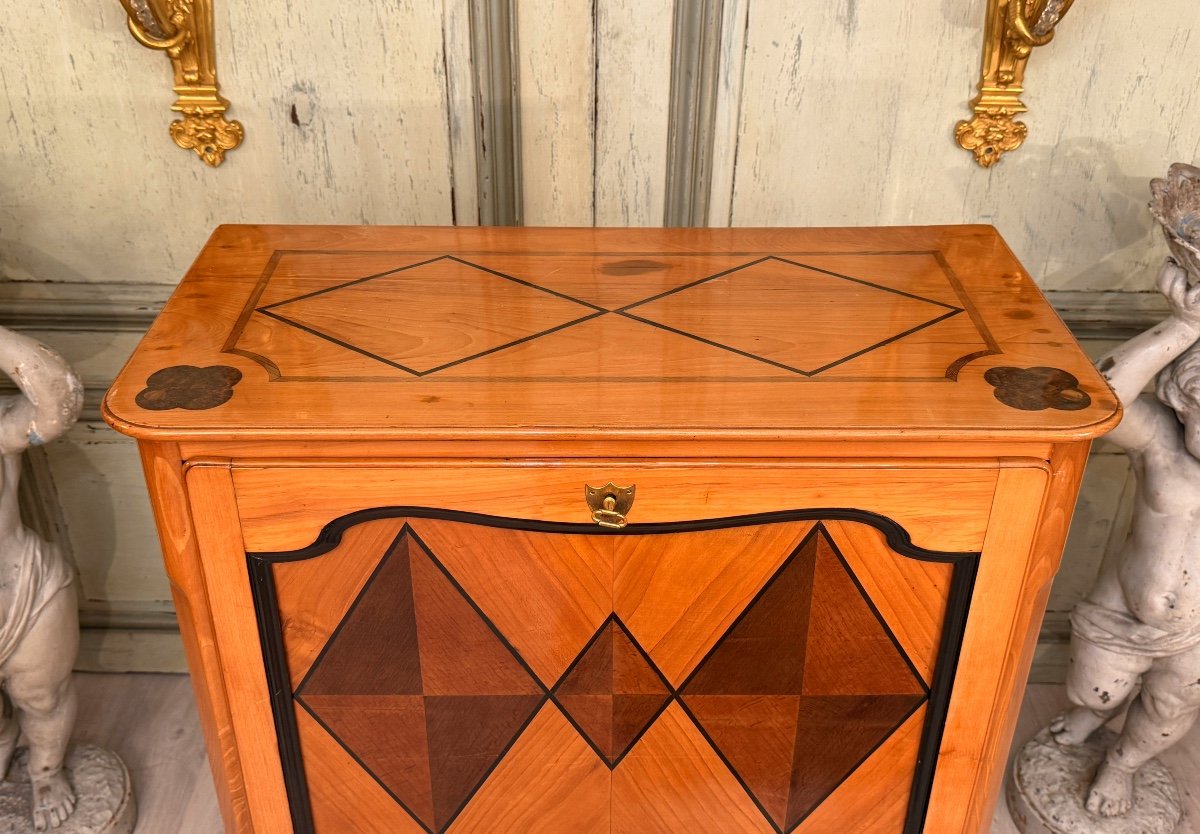 Jean Francois Hache, Louis XV Style Marquetry Secretary, 18th Century-photo-2