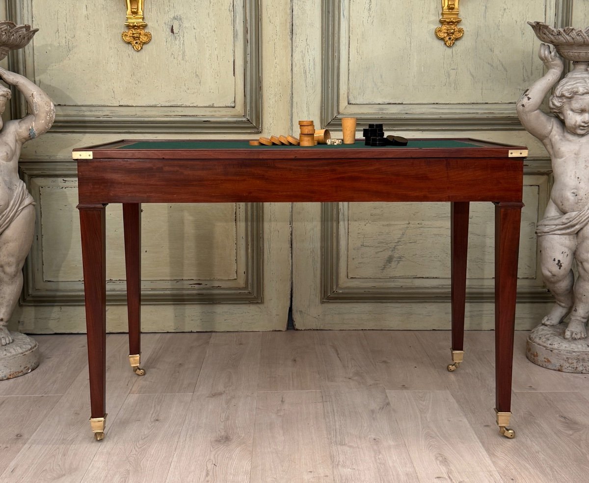 Table Tric Trac En Acajou d'Epoque Louis XVI Vers 1780-photo-4