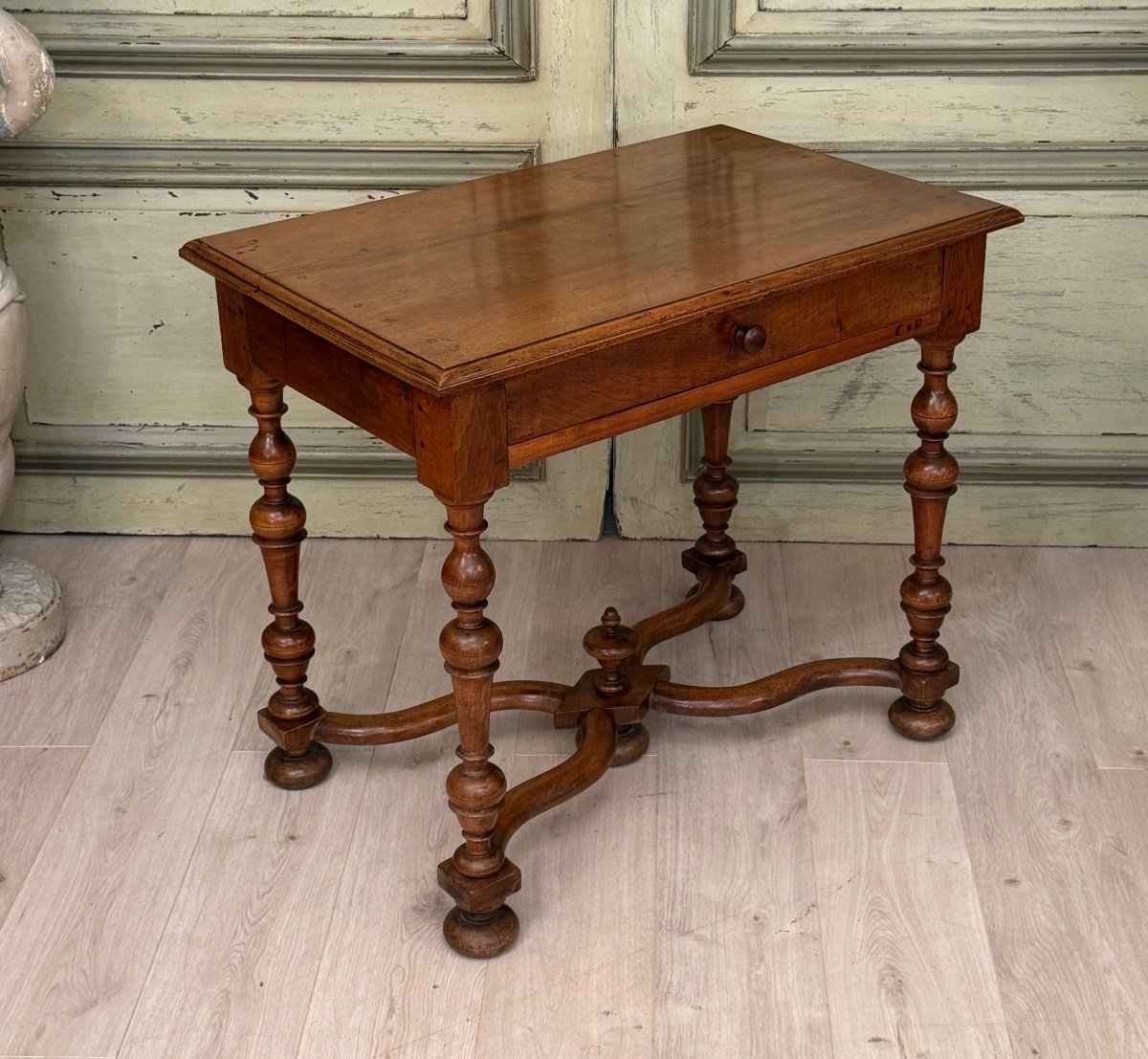 Table A Ecrire En Noyer d'Epoque Louis XIV Estampille XVIIème Siecle-photo-3