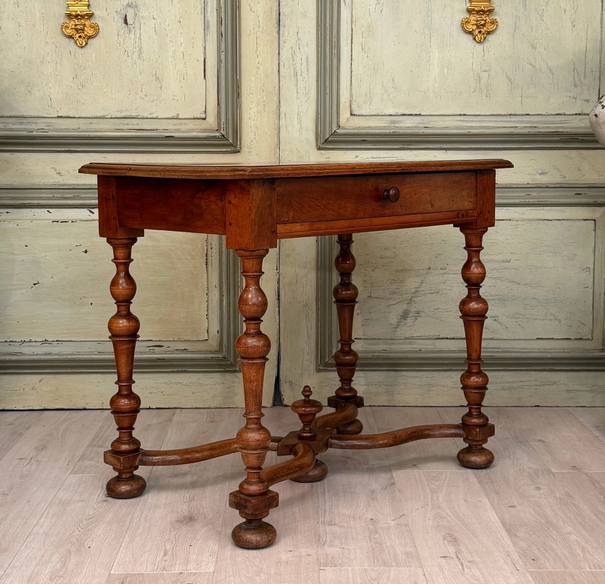 Table A Ecrire En Noyer d'Epoque Louis XIV Estampille XVIIème Siecle-photo-2
