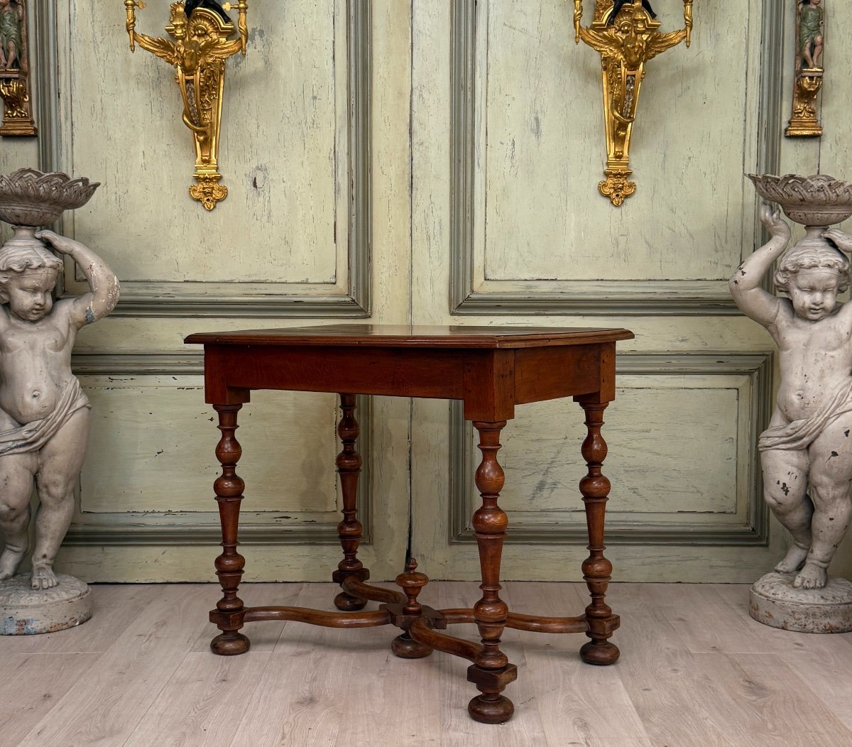 Table A Ecrire En Noyer d'Epoque Louis XIV Estampille XVIIème Siecle-photo-3