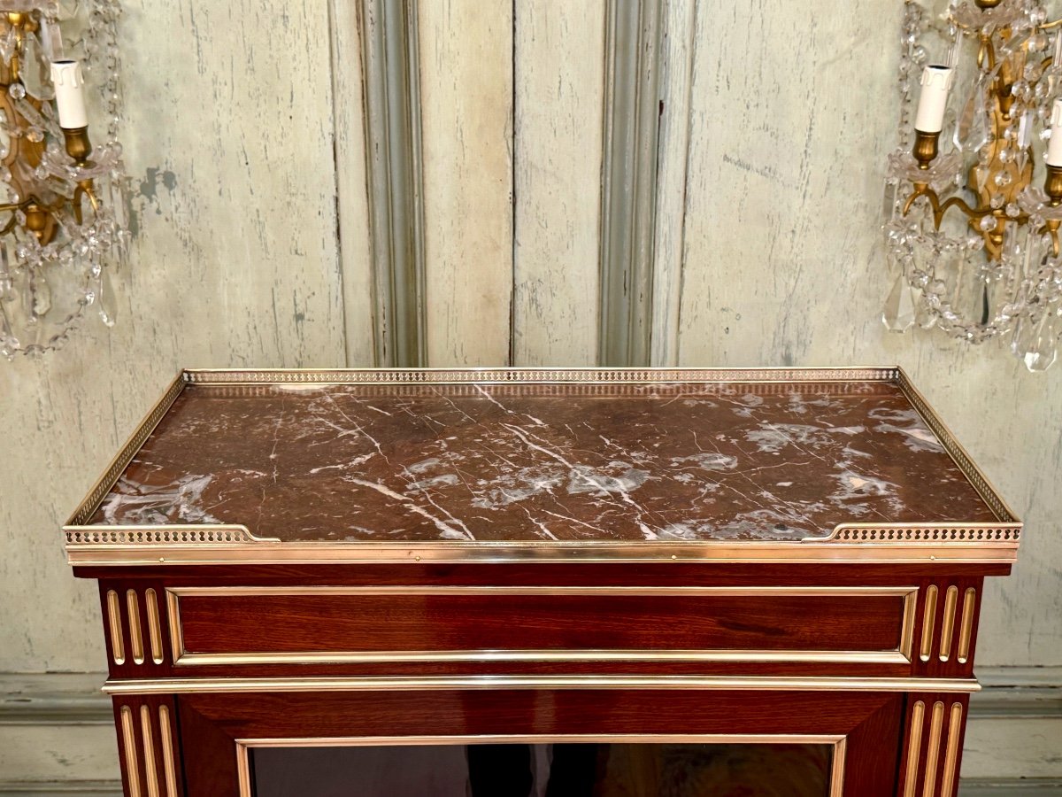 Louis XVI Style Mahogany Bookcase Display Case Circa 1860-photo-4