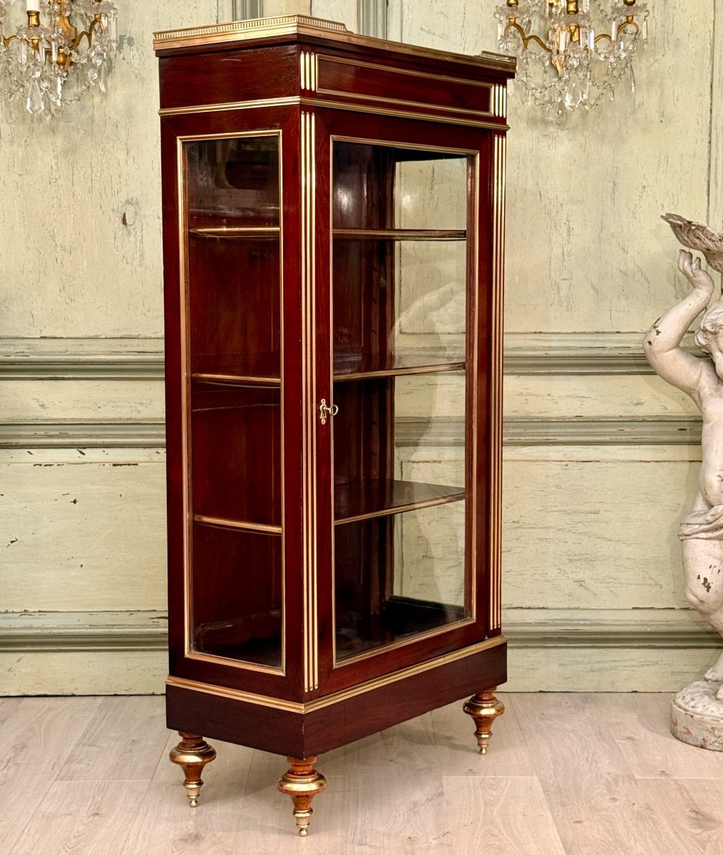 Louis XVI Style Mahogany Bookcase Display Case Circa 1860-photo-5