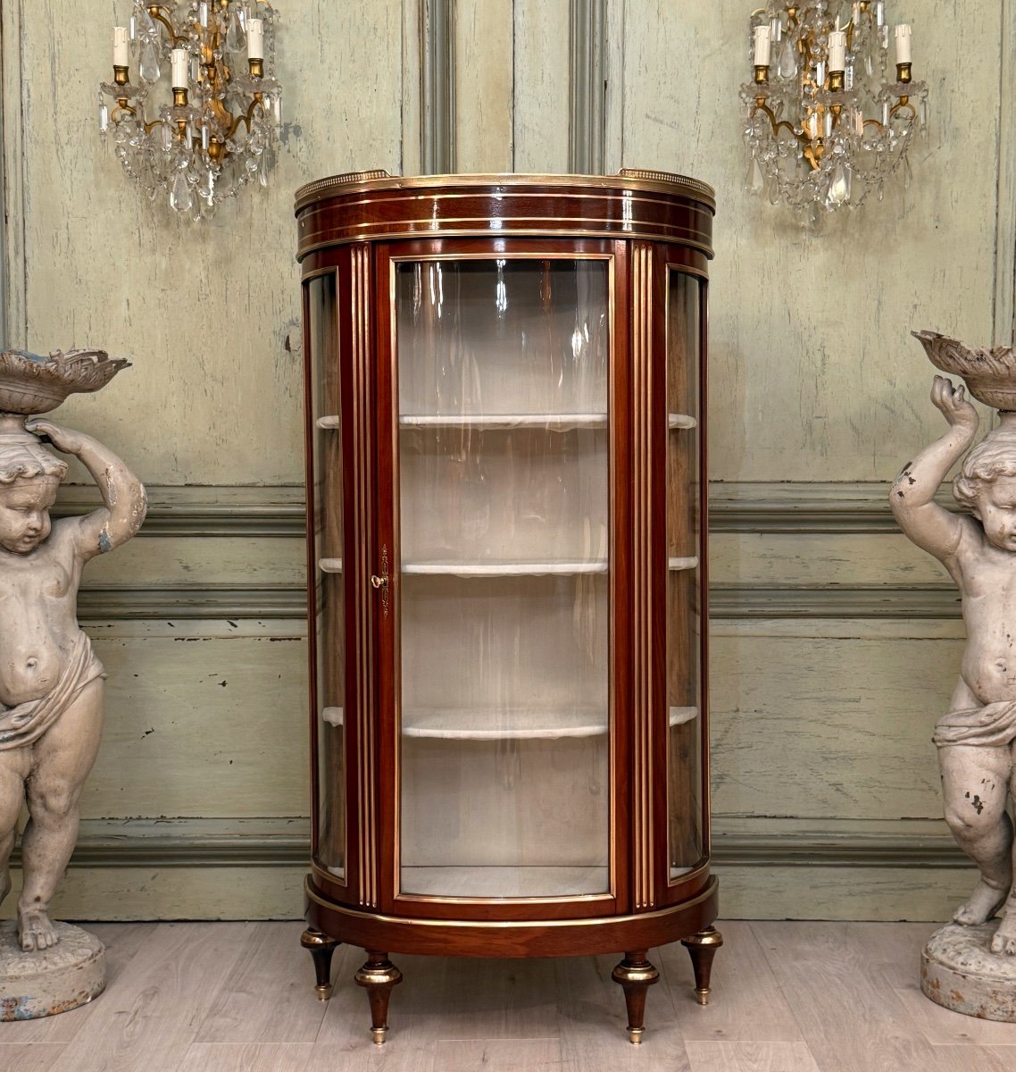 Proantic: Vitrine En Acajou De Style Louis XVI Vers 1860