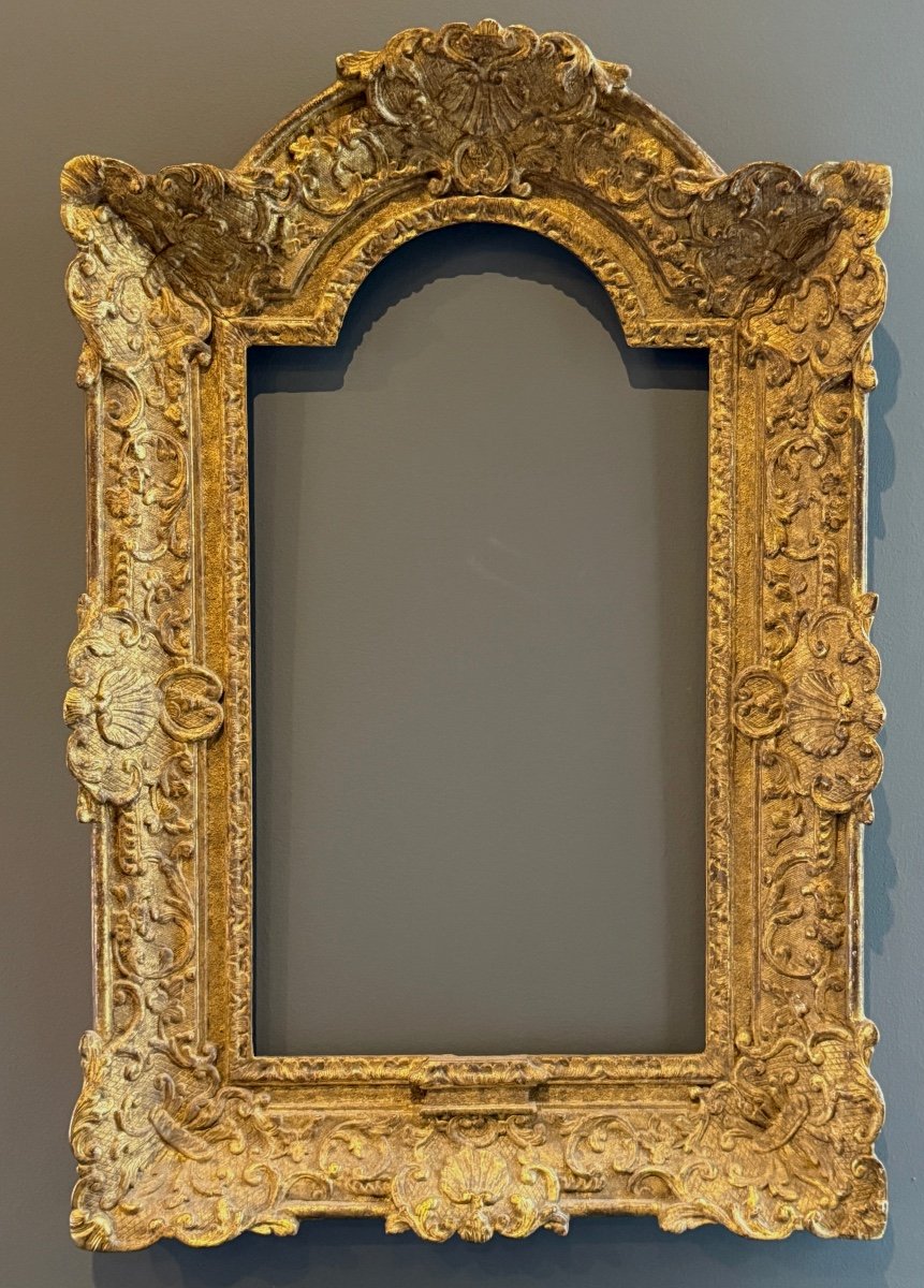 Large Gilded Wooden Frame From The Regency Period Circa 1720-photo-4