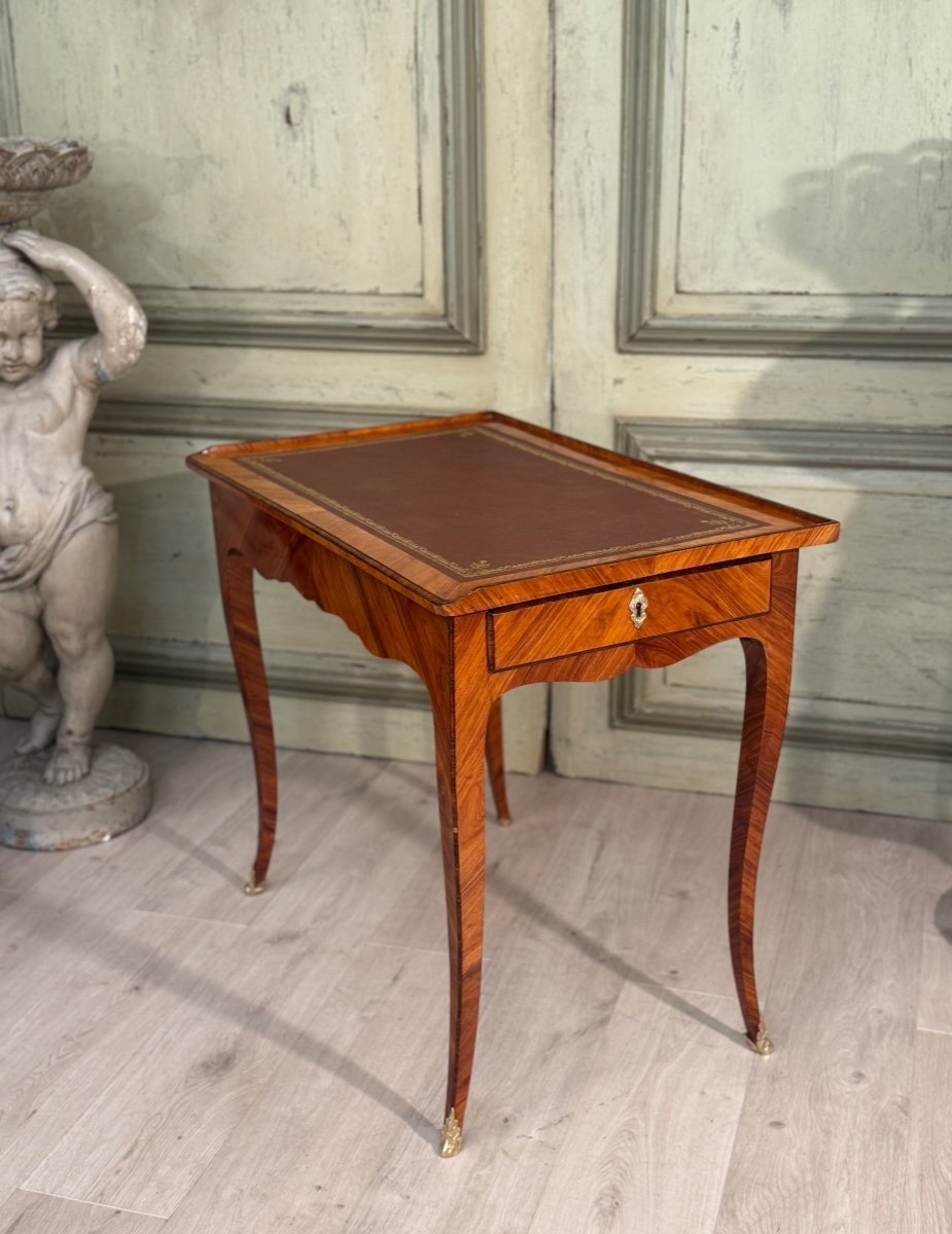 Bureau De Dame Bois de Rose d'Epoque Louis XV Vers 1750-photo-8