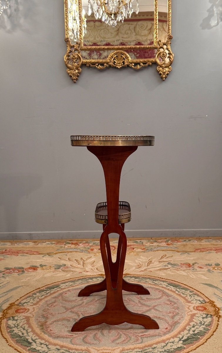 Crystal Staircase, Louis XVI Style Kidney Table Stamped Circa 1900-photo-3