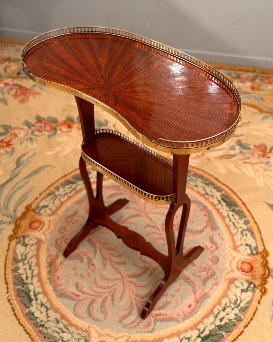 Crystal Staircase, Louis XVI Style Kidney Table Stamped Circa 1900-photo-1