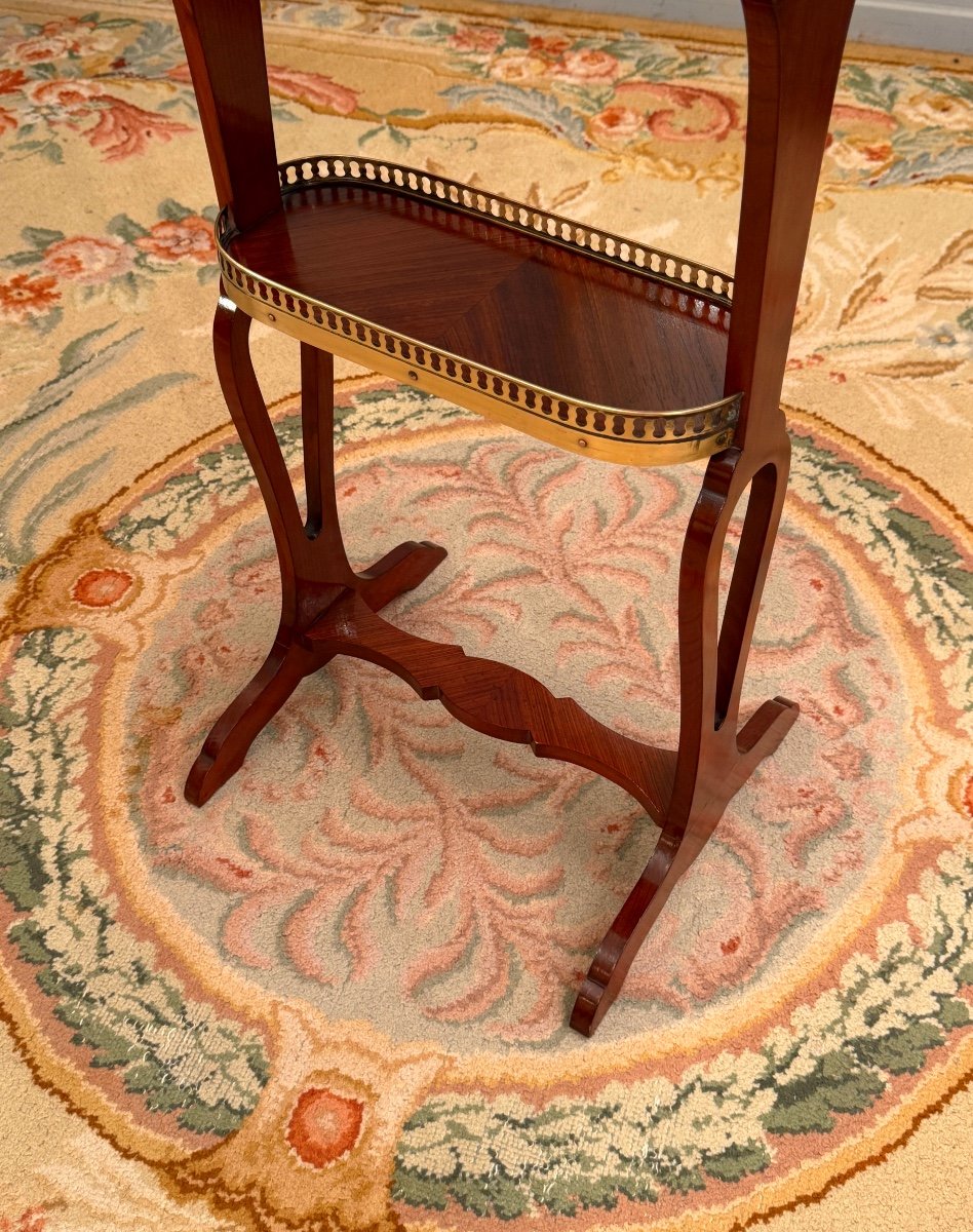 Crystal Staircase, Louis XVI Style Kidney Table Stamped Circa 1900-photo-3