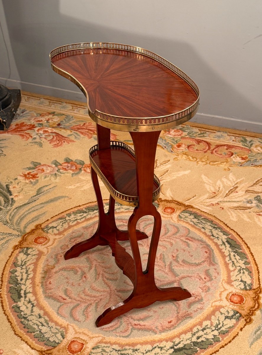 Crystal Staircase, Louis XVI Style Kidney Table Stamped Circa 1900-photo-6
