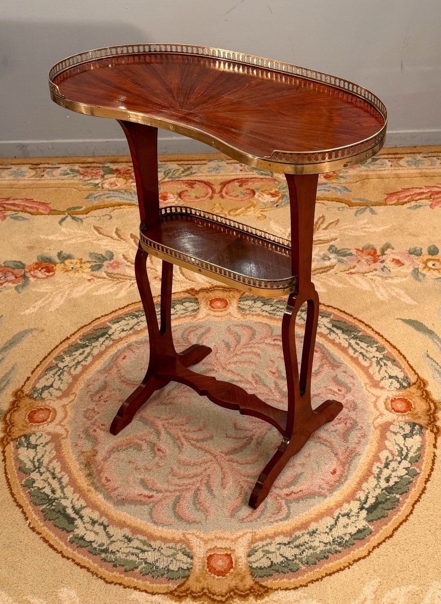 Crystal Staircase, Louis XVI Style Kidney Table Stamped Circa 1900