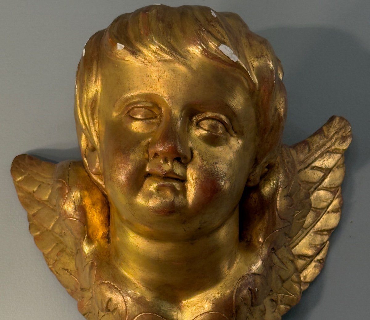 Cherubin Putti En Bois Doré d'Epoque XVIIIème-photo-3