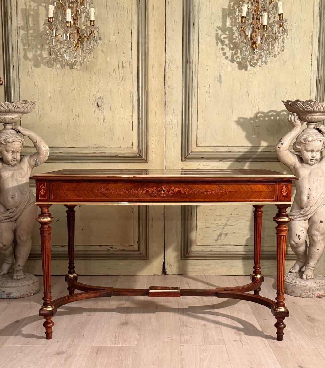 Napoleon III Period Marquetry Center Table, Circa 1870-photo-2