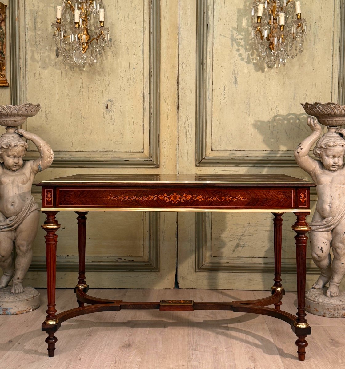 Napoleon III Period Marquetry Center Table, Circa 1870-photo-2