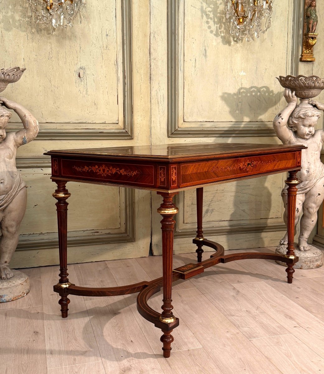 Napoleon III Period Marquetry Center Table, Circa 1870-photo-4