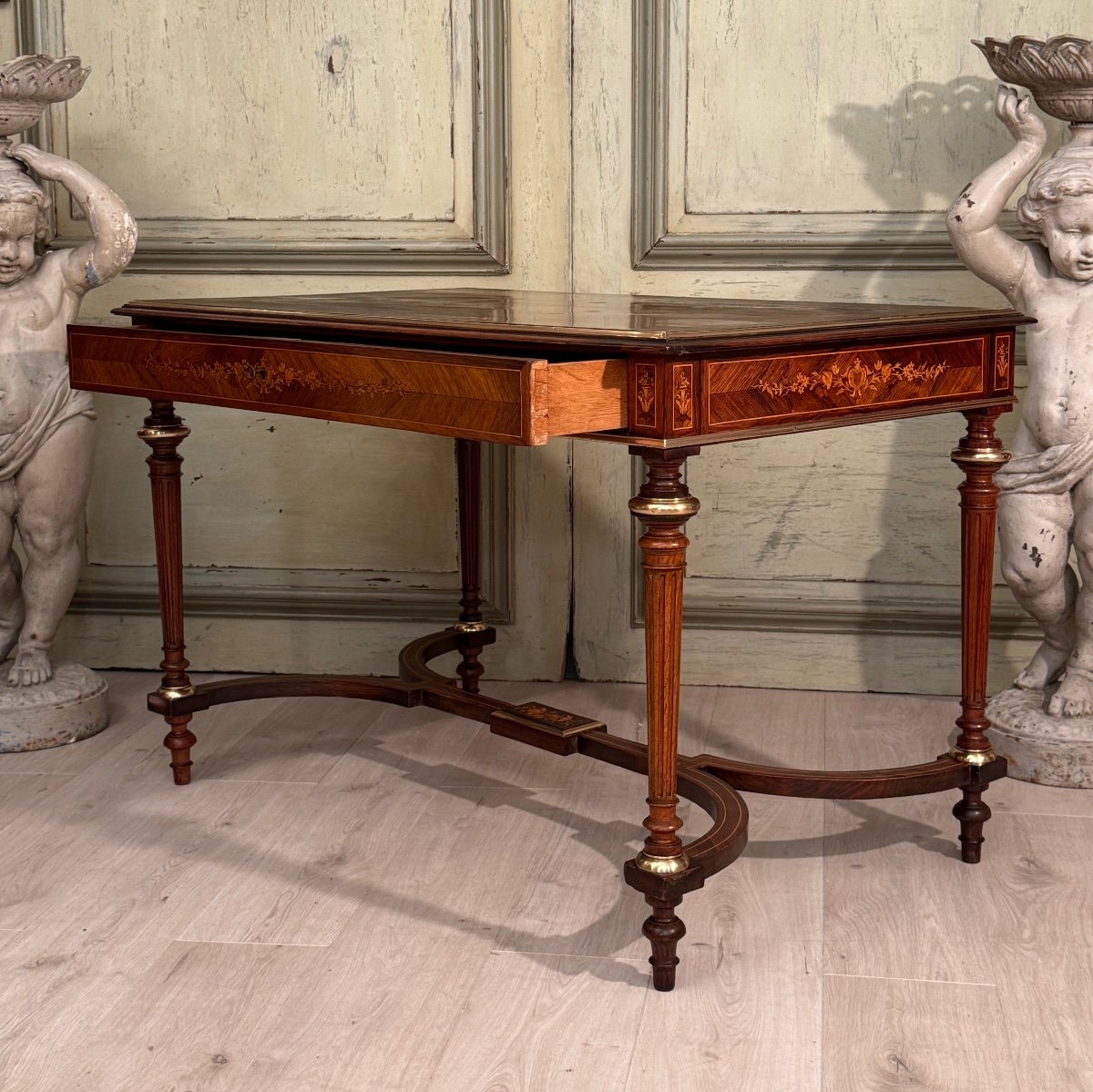 Napoleon III Period Marquetry Center Table, Circa 1870-photo-6