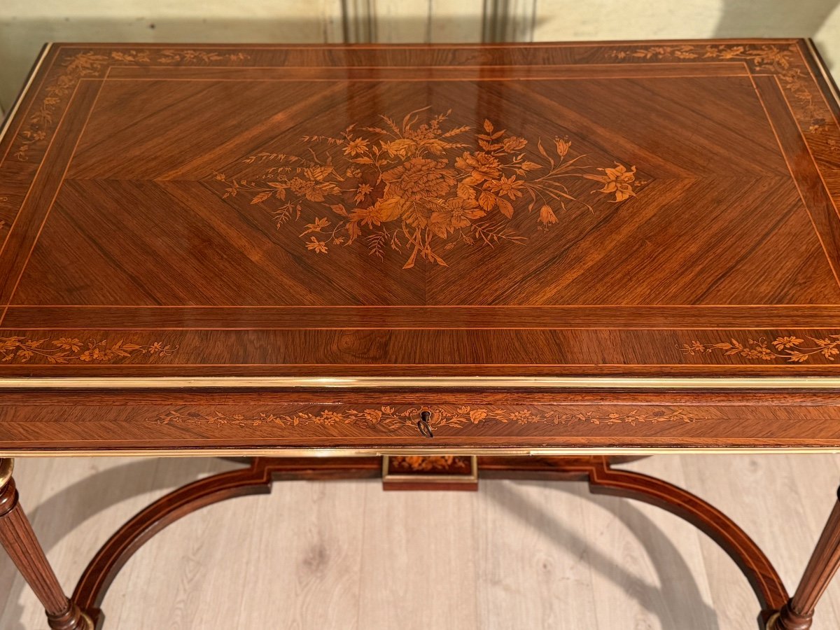 Napoleon III Period Marquetry Center Table, Circa 1870-photo-7